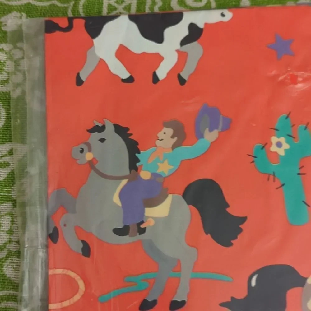 Hallmark‎ vintage Western theme print wrapping paper 🆕